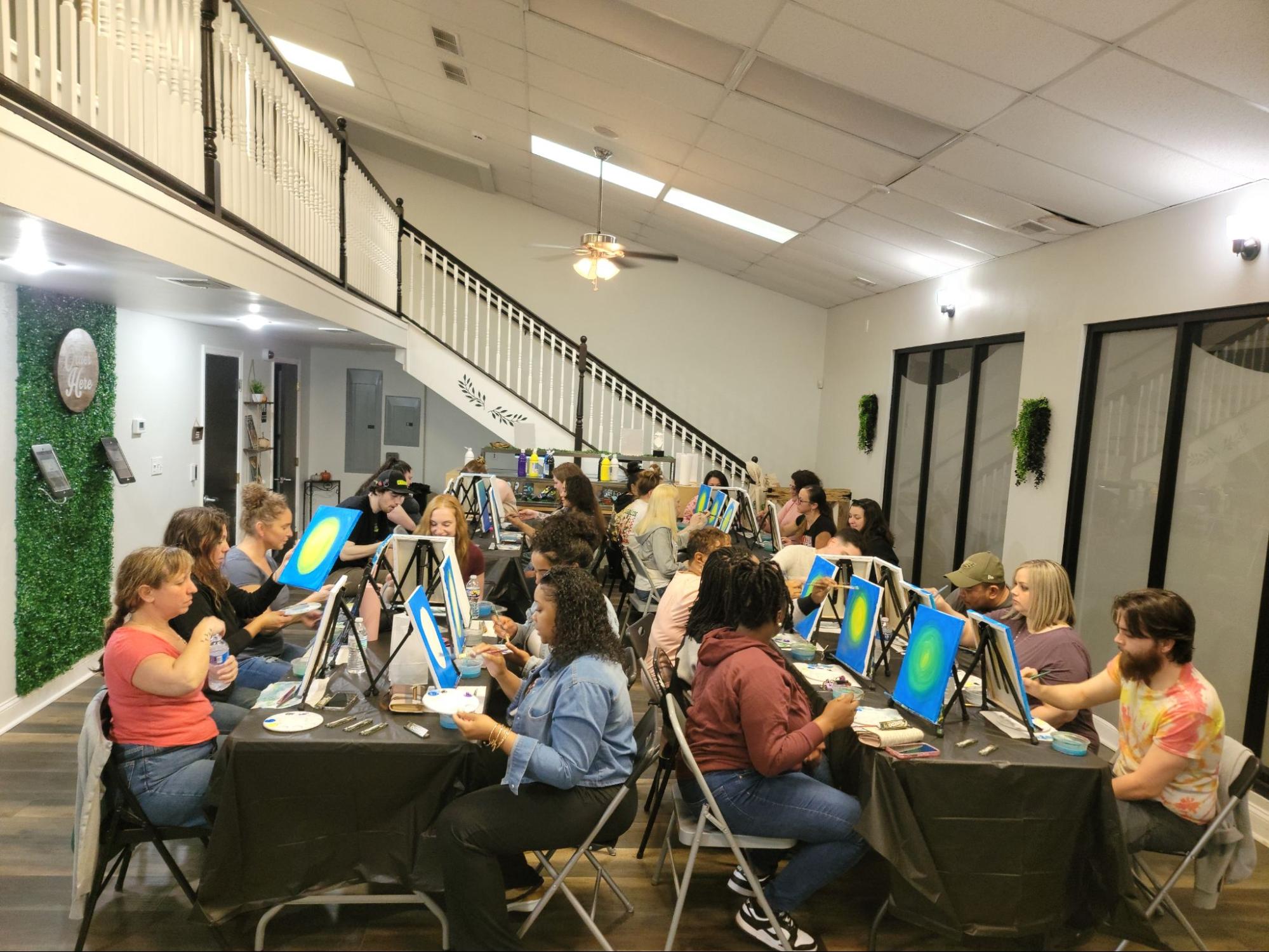 Attendees at the sold out Chill N Paint event