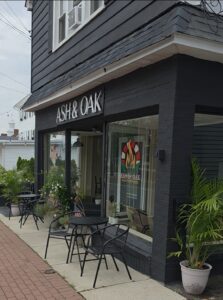 front entrance to Ash & Oak wood-fired pizza restaurant