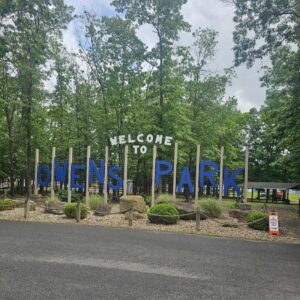 large welcome sign for Owens Park